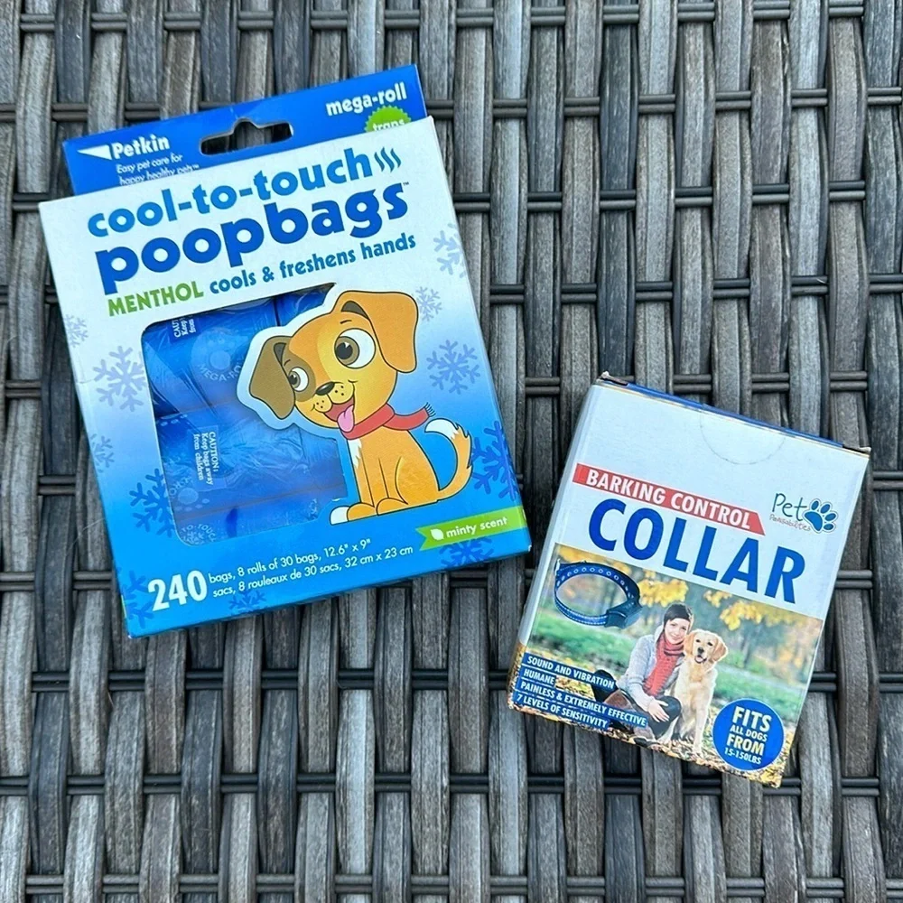 Pet Pawsibilities Barking Control Collar & Petkin Cool-to-Touch Poop Bags